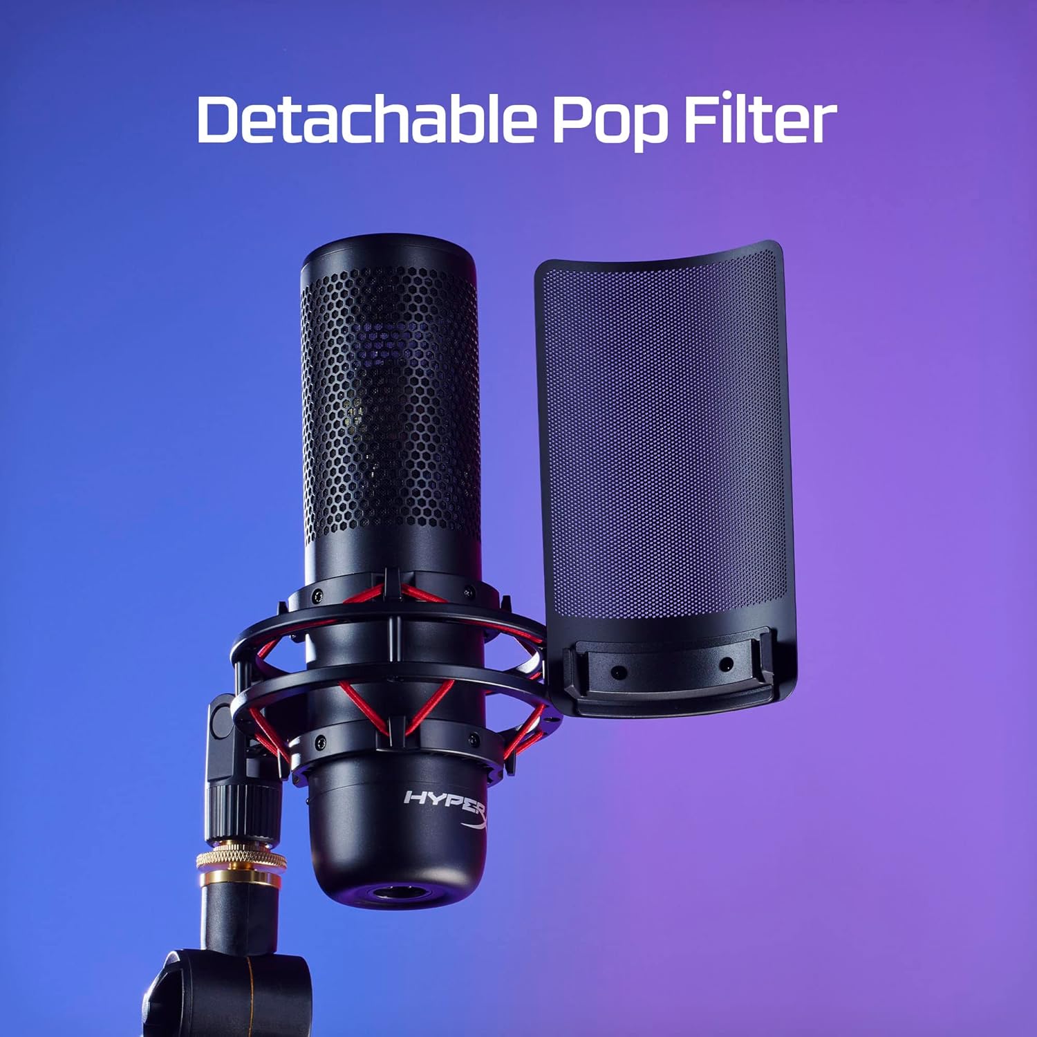 Micrófono HyperX ProCast de condensador con un gran diafragma