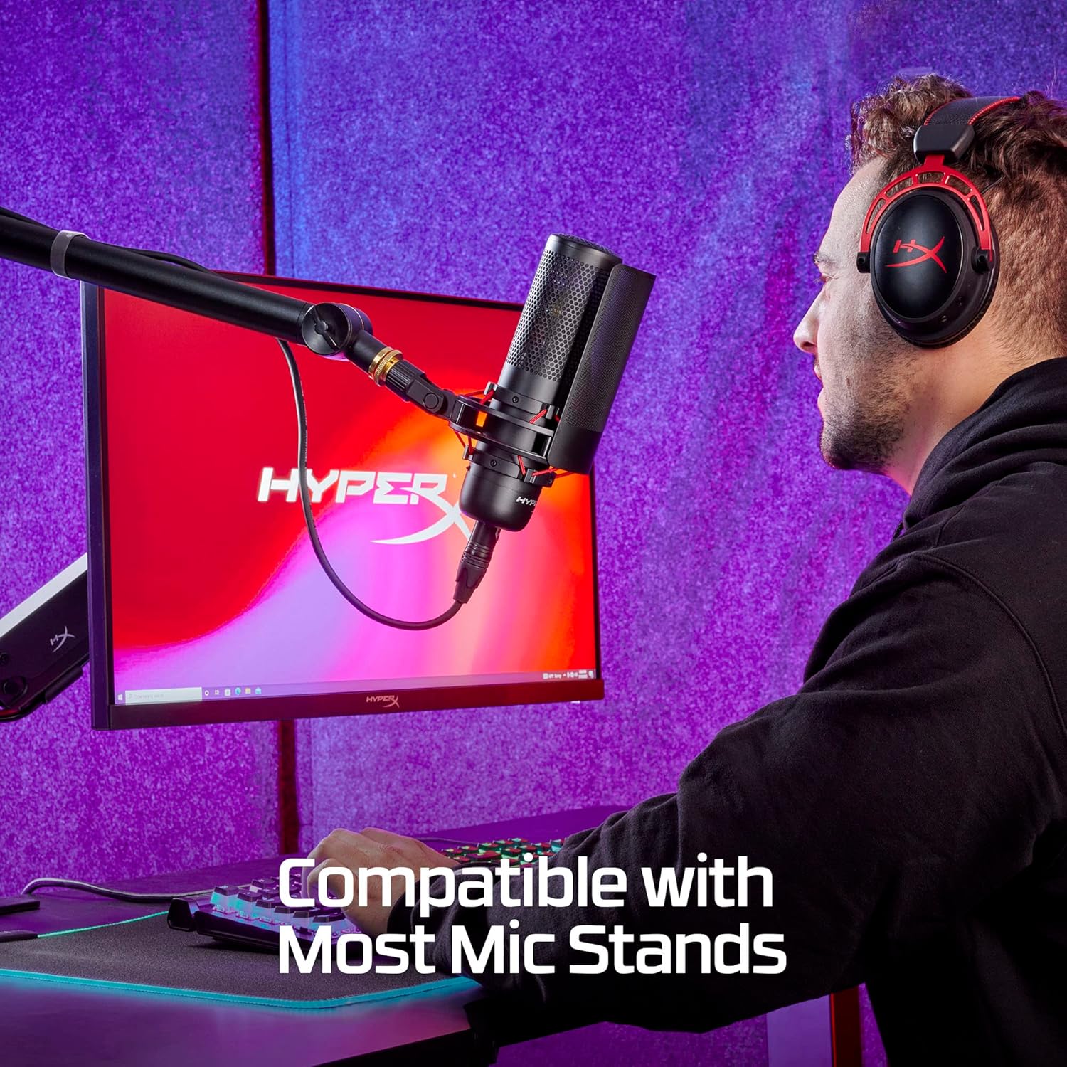 Micrófono HyperX ProCast de condensador con un gran diafragma