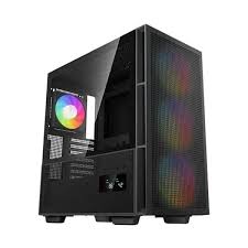 CASE GAMING DEEPCOOL CH560 DIGITAL MEDIA TORRE CON VIDRIO TEMPERADO EN EL LATERAL 3 VENTILADORES ARGB 140MM LATERAL HIBRIDO DOBLE PANTALLA DIGITAL NEGRO R-CH560-BKAPE4D-G1
