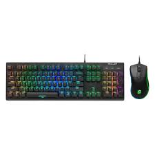TECLADO Y MOUSE GAMING RGB SHARKOON SGB30 ALÁMBRICO USB INGLÉS 4044951033485 NEGRO