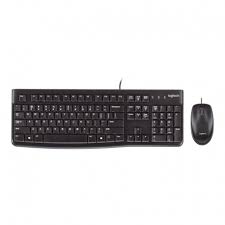 TECLADO Y MOUSE LOGITECH MK120 MEMBRANA ALÁMBRICO USB INGLÉS 920-002565 NEGRO
