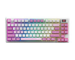 TECLADO GAMING RGB MSI FORGE GK600 TKL W VIOLET US MECÁNICO INALÁMBRICO BLUETOOTH / 2.4 GHZ INGLÉS S11-43CEQ01-HH9 ROSADO / BLANCO