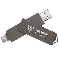 HD SOLIDO EXTERNO 512GB PATRIOT PVP30 DUO COMPACT USB 3.2 GEN 2 TIPO C/A 1000 MB/S LECTURA 1000 MB/S PVP30512G28UDG GRIS