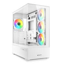 CASE RGB SHARKOON AK6 MID TOWER VENTILADORES 4 DE 120MM CON VIDRIO LATERAL 4044951041701 BLANCO-NEGRO