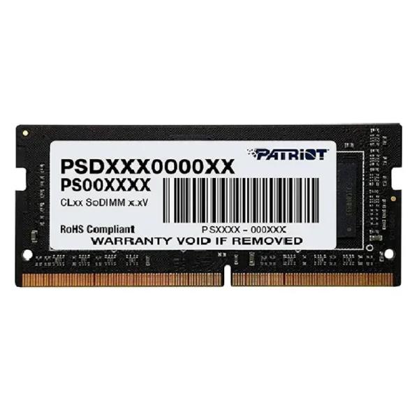 MEMORIA RAM PARA LAPTOP 8GB PATRIOT PSD58G480041S SL DDR5 4800MHZ CL40 1.1V NEGRO