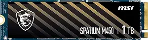HD INTERNO SOLIDO 1TB MSI SPATIUM M450 PCIE 4.0 NVME M.2 V1 3600 MB/S / 3000 MB/S S78-440L0M0-P83 NEGRO