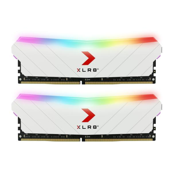 MEMORIA RAM PC-16GB-PNY-MD16GK2D4320016XWRGB-DDR4-3200 MHZ-CL16-1.35 V-RGB. XMP 2.0. DISIPADOR-DIMM 288 PINES BLANCO