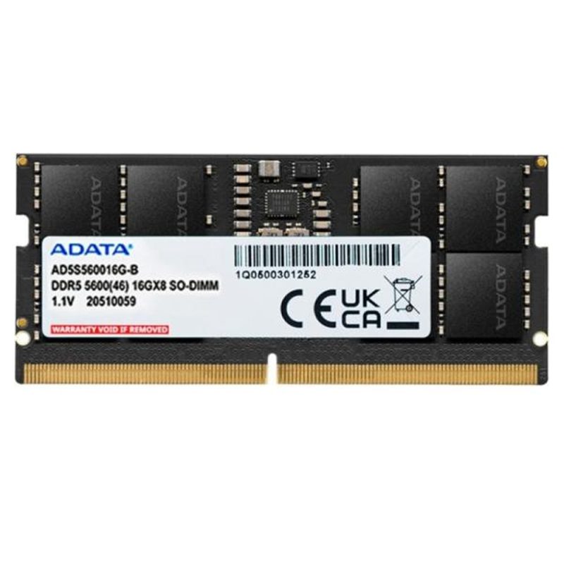 MEMORIA RAM PARA LAPTOP 16GB ADATA AD5S560016G-S DDR5 5600MHZ CL46 1.1V NEGRO