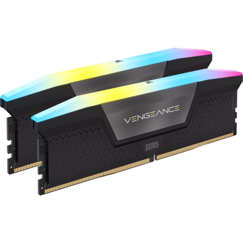 MEMORIA RAM PC 48GB (2X24GB) CORSAIR VENGEANCE RGB DDR5 5600MHZ 1.25V C40 CMH48GX5M2B5600C40 NEGRO