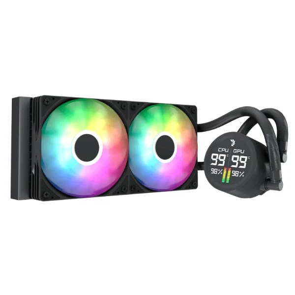 REFRIGERACIÓN LÍQUIDA RGB AEROCOOL ABYSS L240R DIGI AIO 240MM LGA115X-1851/ AM5/AM4 ACLA-AD24117.11 NEGRO