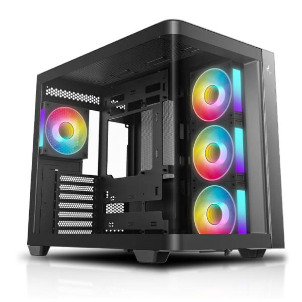 CASE DEEPCOOL CG530U 4F MID TOWER VENTILADORES 4 DE 120MM CON PANEL LATERAL Y FRONTAL R-CG530U-BKAGA4-G NEGRO